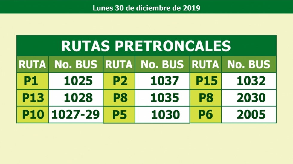 Rutas Pretroncales Diciembre 30
